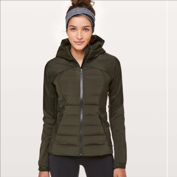 lululemon athletica Jackets & Blazers - Lululemon Down For It All Jacket Coat Olive Green